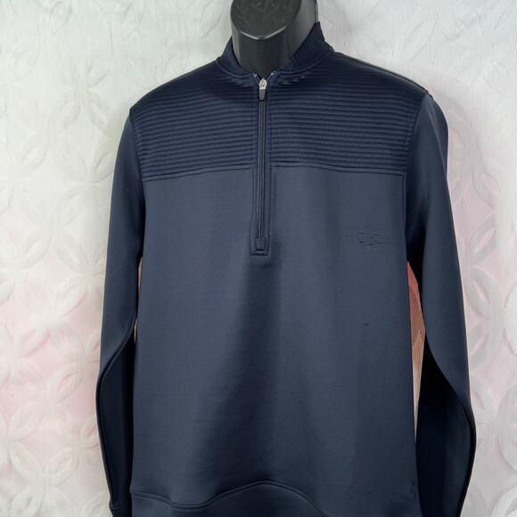 Zyia Mens Active Clubhouse Golf 1/4 Zip Navy Pullover Size M - Picture 2 of 12